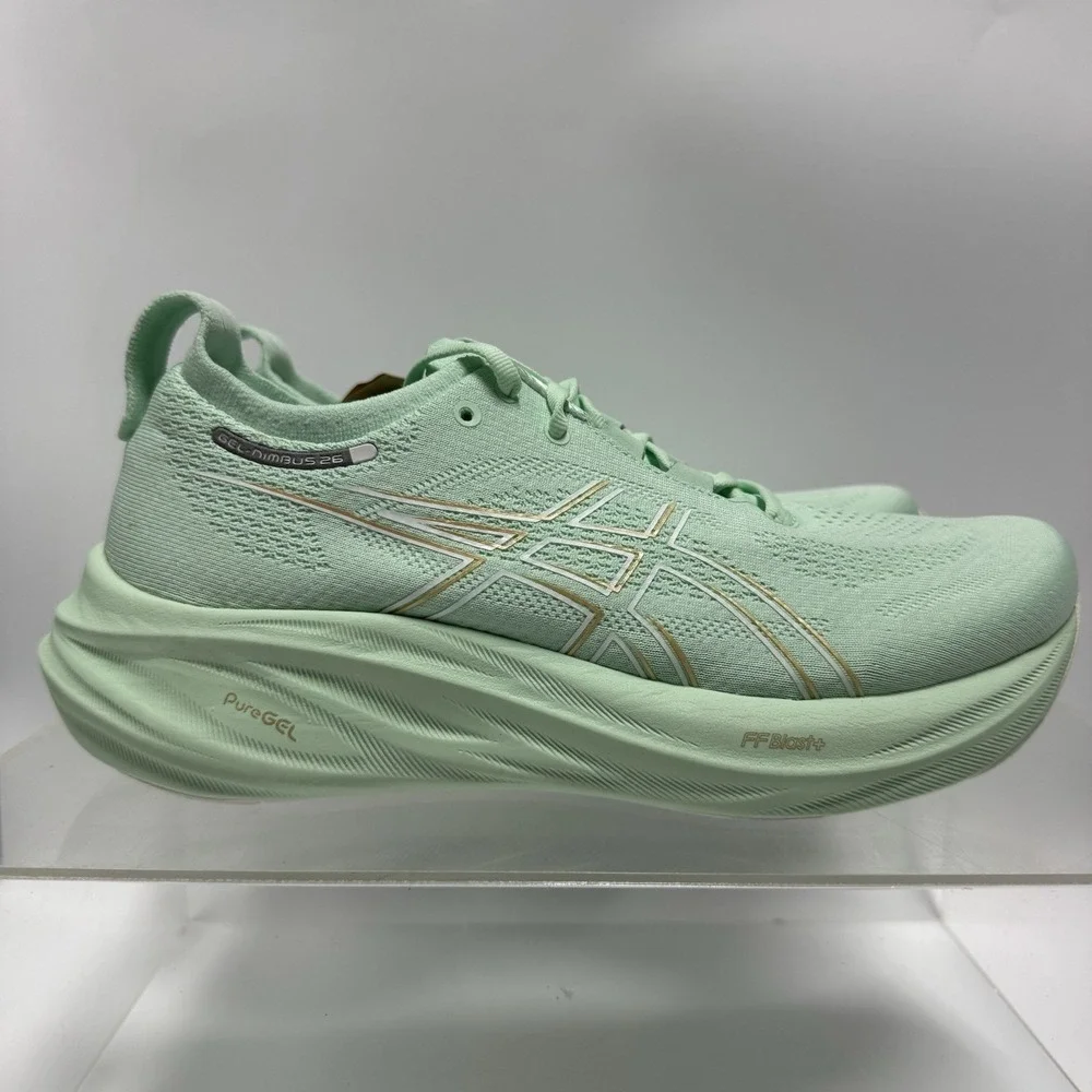Brand New Asics Gel Nimbus 26 Mint Tint Running Shoes 1012B601 Women's Size 9.5